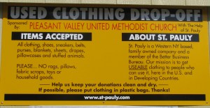 Itemized items that will be accepted.